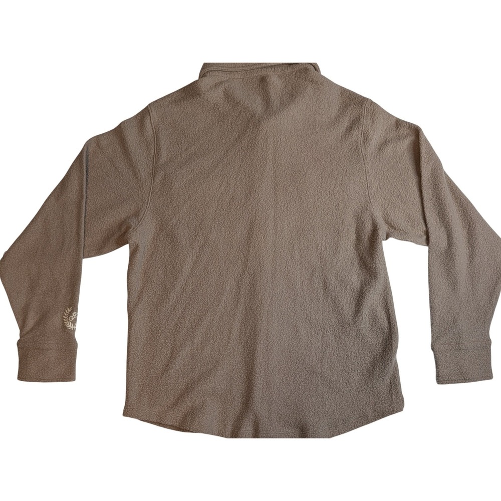 PINK Victoria's Secret Taupe Brown Fleece Button Down Shirt Jacket Shacket S/P - Picture 3 of 10